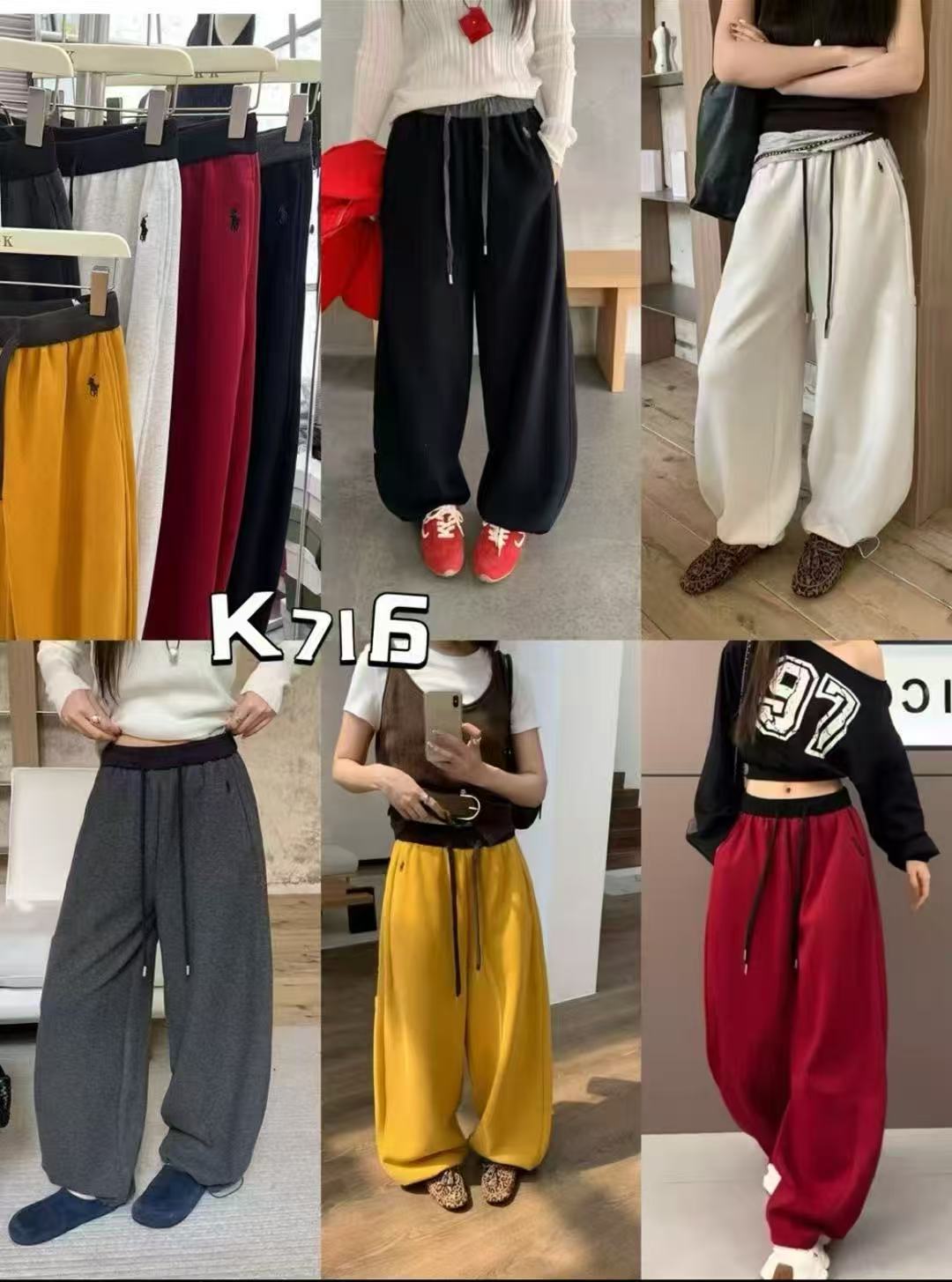 纯色厚款保暖休闲裤潮流时尚女百搭加绒