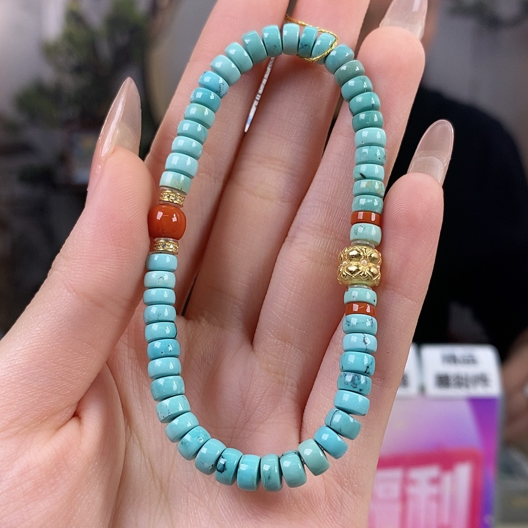 绿松石银S925镀金镶嵌珠宝奇石