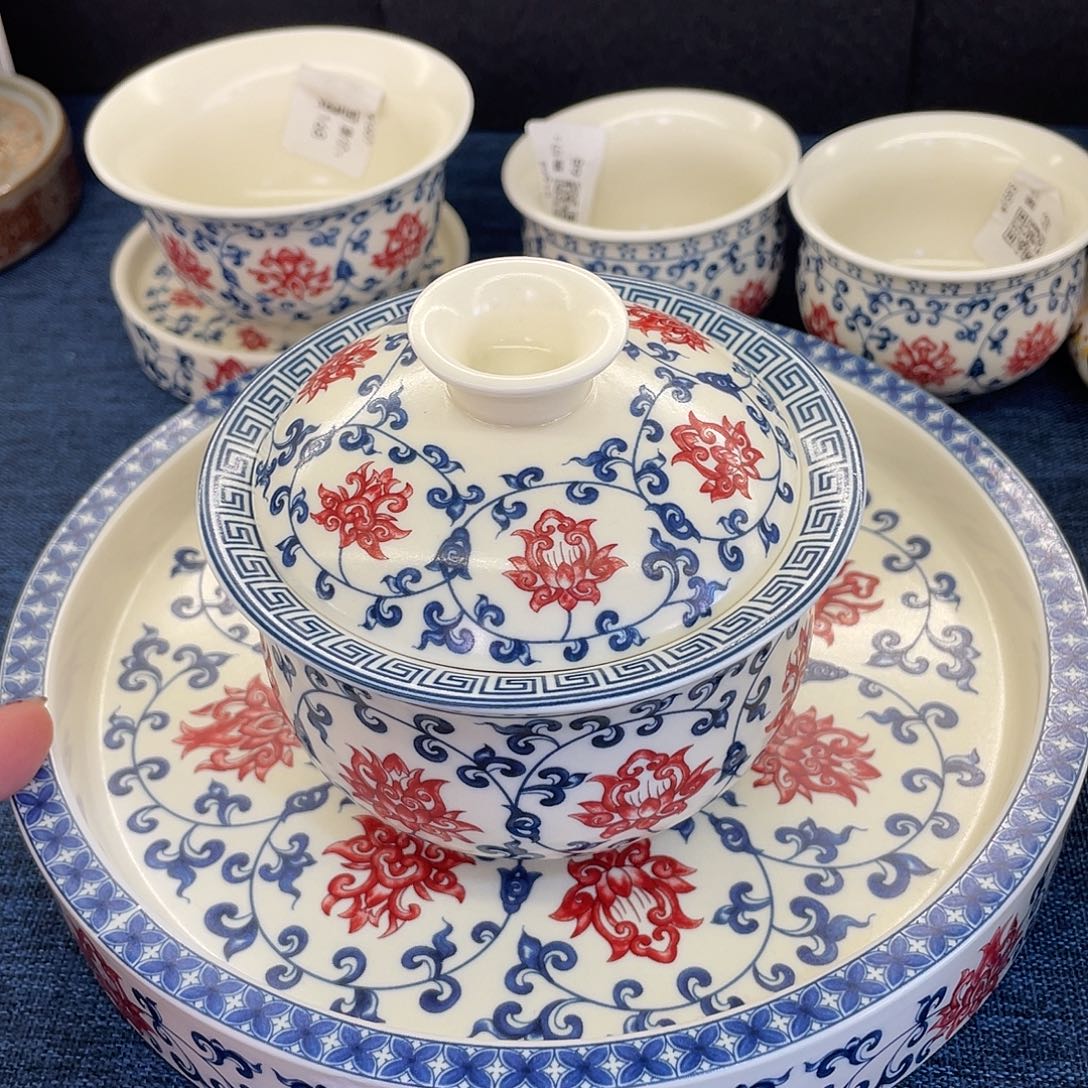 陶景德陶瓷盖碗茶具