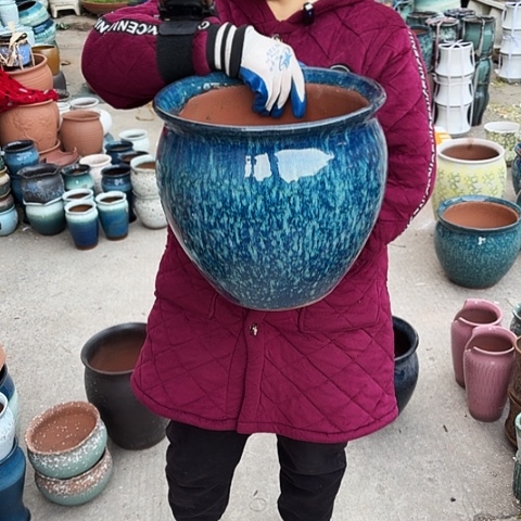 口30高29瑕疵底裂盆子 