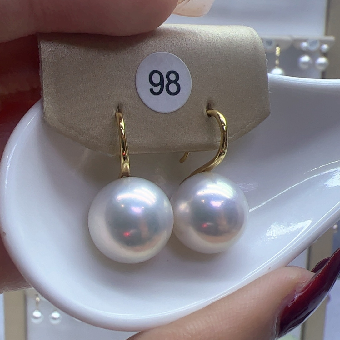 淡水珍珠耳饰银S925镶嵌