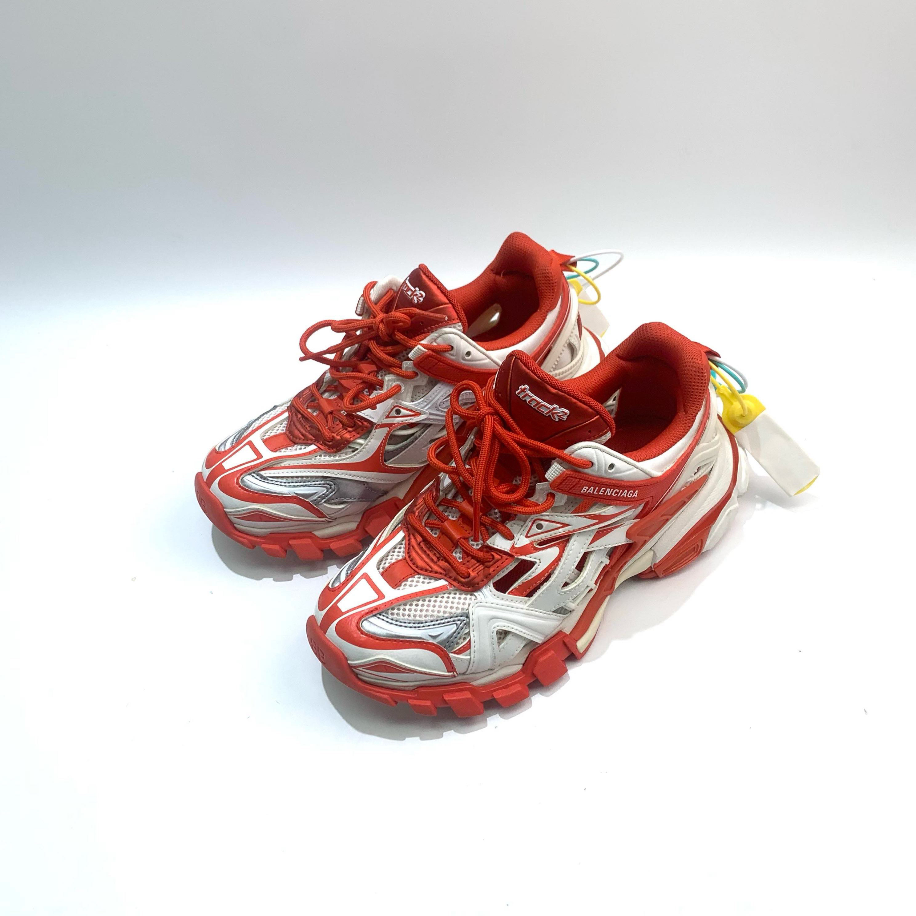 99新 Balenciaga/巴黎世家 39码 白红色Track2.0老爹系bl0516