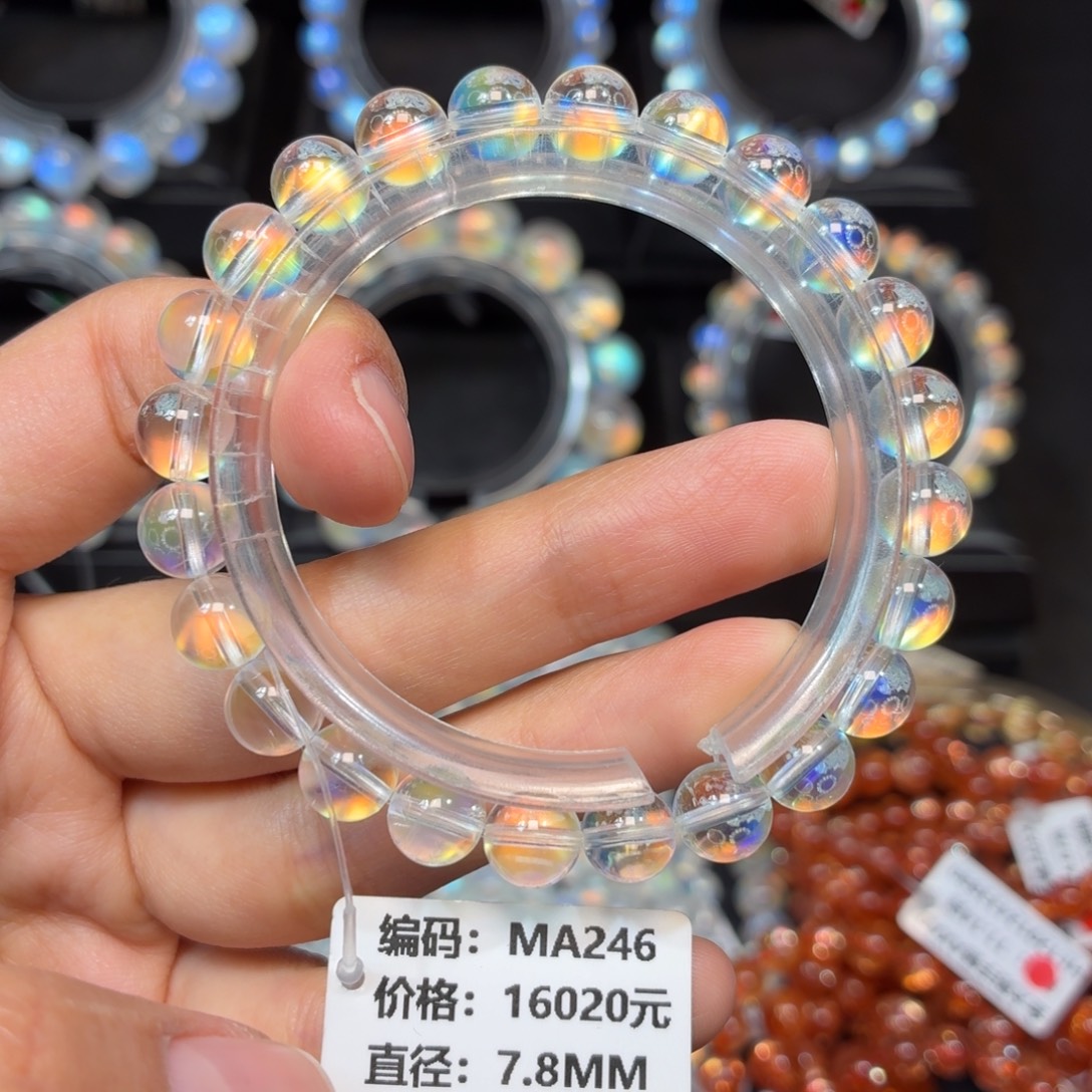 未镶嵌月光石手链MA246#7.8mmt 