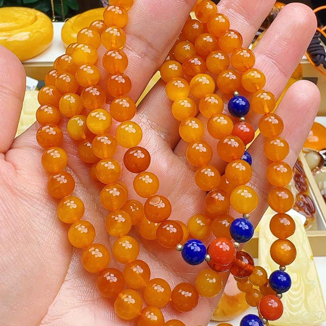 蜜蜡未镶嵌颈饰天然保真假一赔十