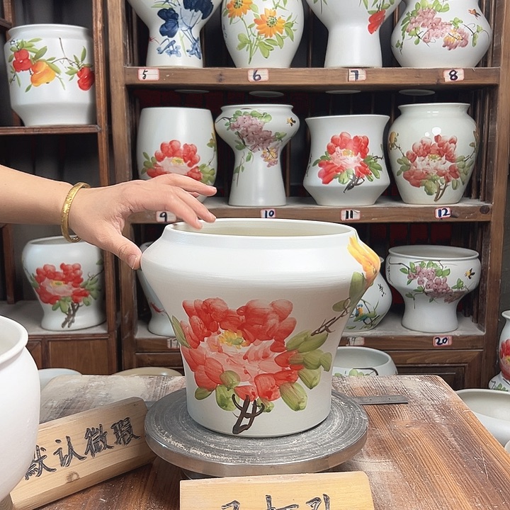 摆件高20口18.5牡丹新款陶瓷陶瓷