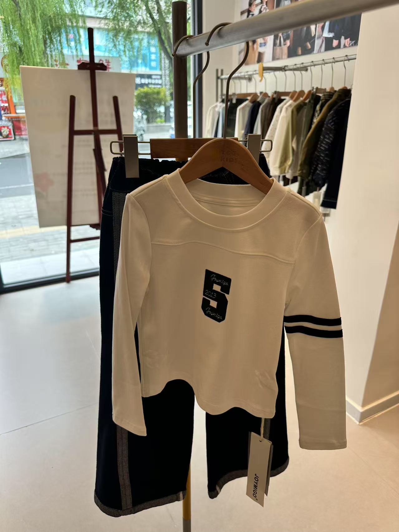 长袖休闲风纯色圆领T恤B级男女童卫衣女时尚上衣透气