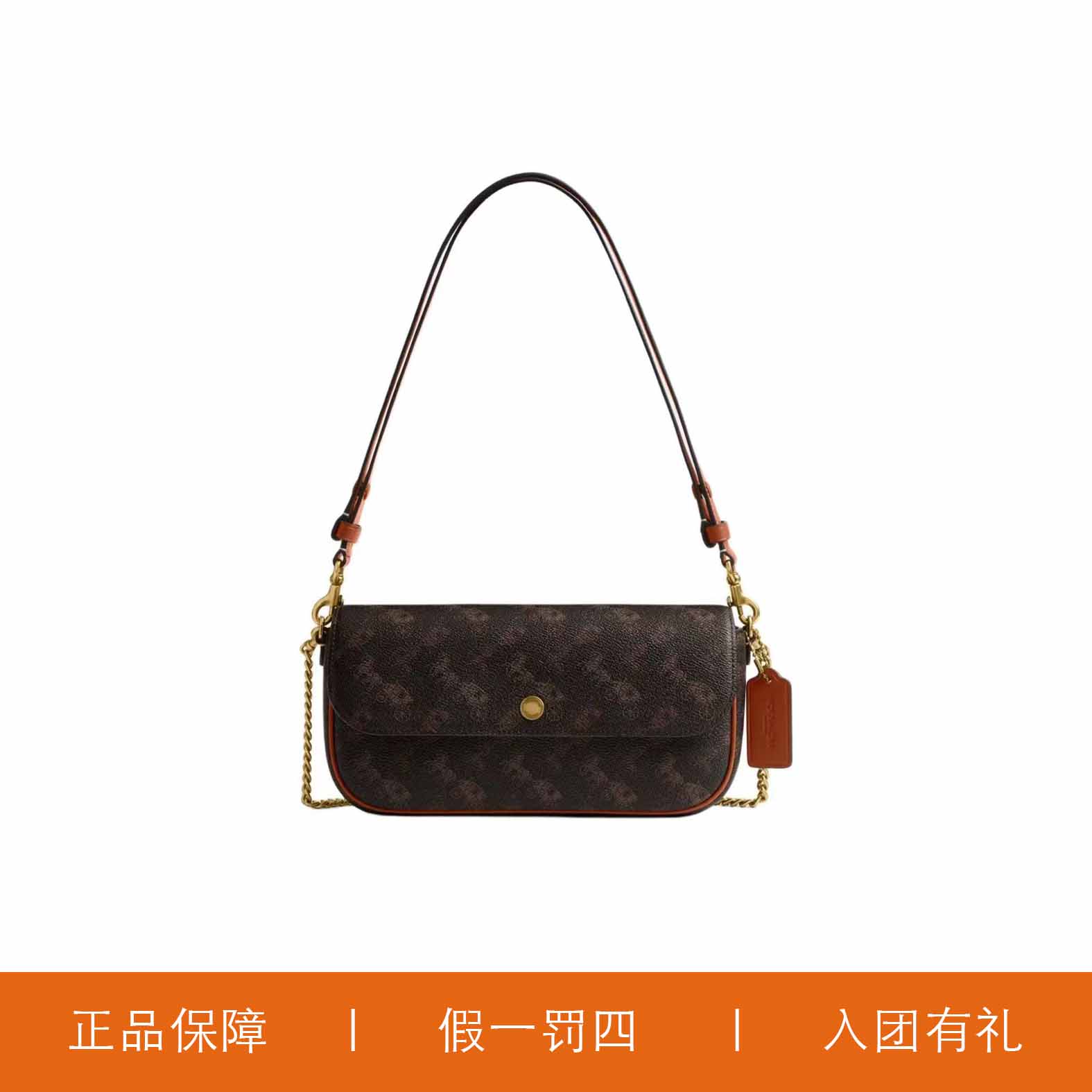 95新 COACH/蔻驰 蔻驰马拉车腋下法棍包/HMA26/24X12X5