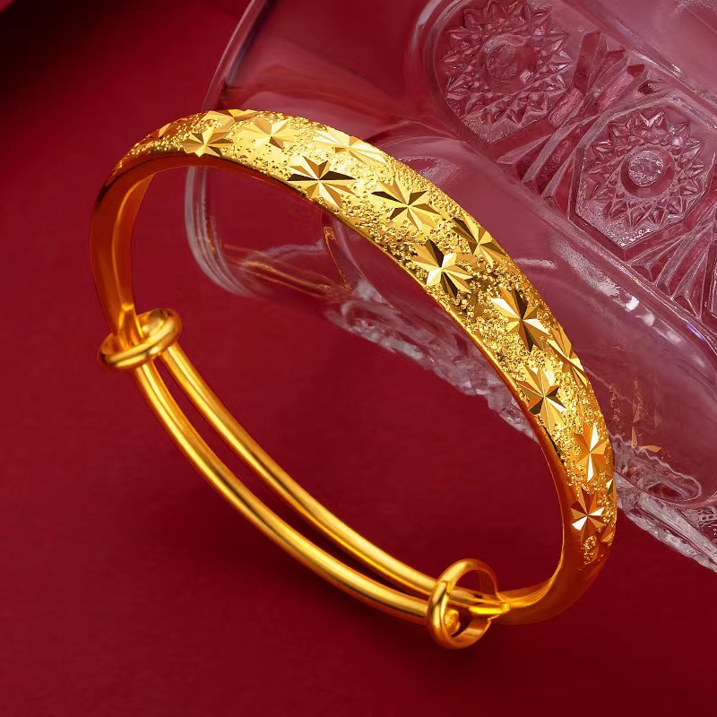 加厚满天星推拉手镯 宽版10n蛇肚流星雨光面手镯