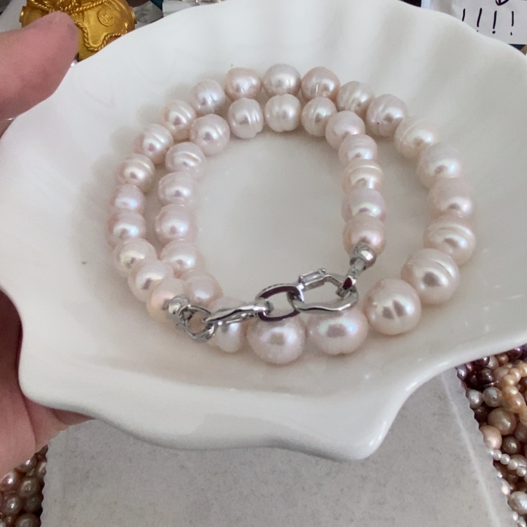 粗***头淡水珍珠天然淡水珍珠无人工干预银S925镶嵌