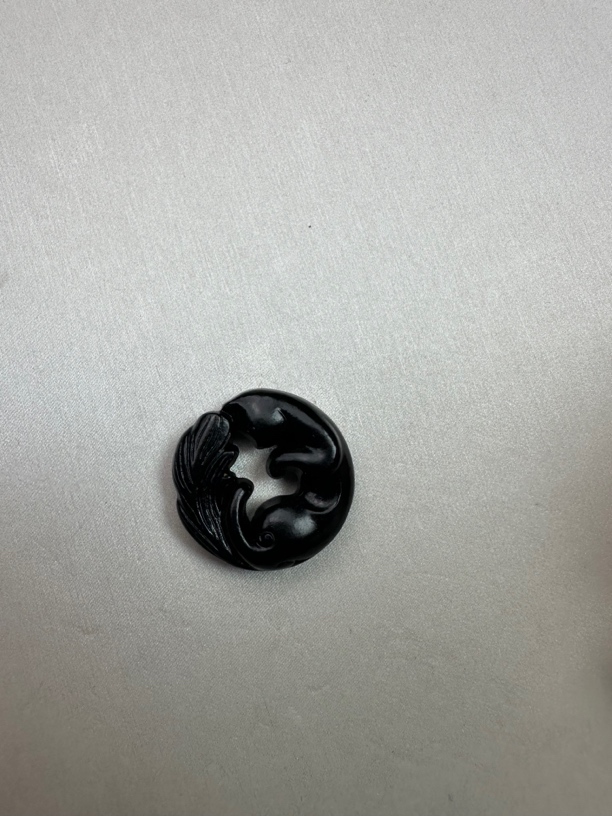 新疆和田玉墨玉凤九小精品时尚百搭挂坠