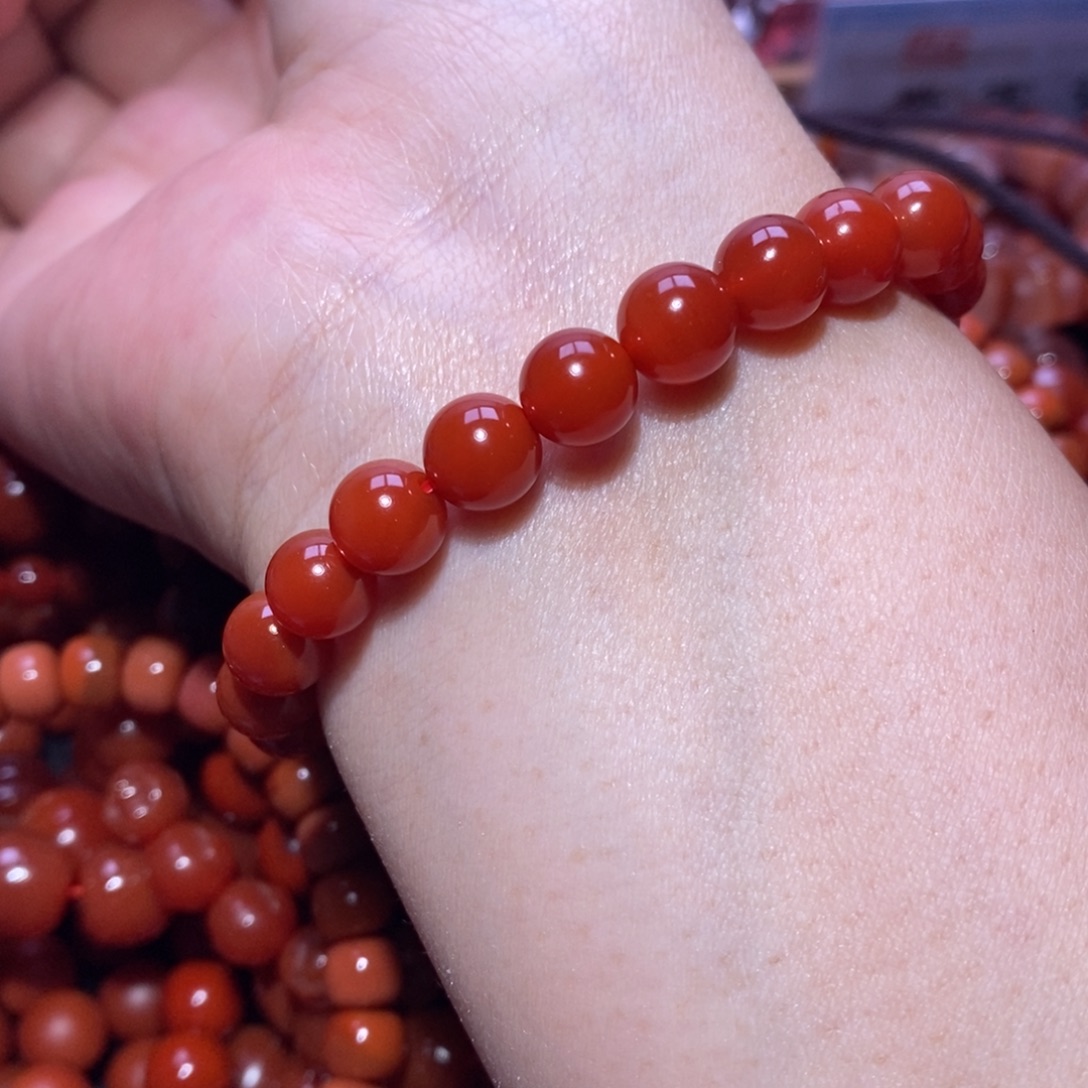 南红玛瑙未镶嵌手链卡8.0