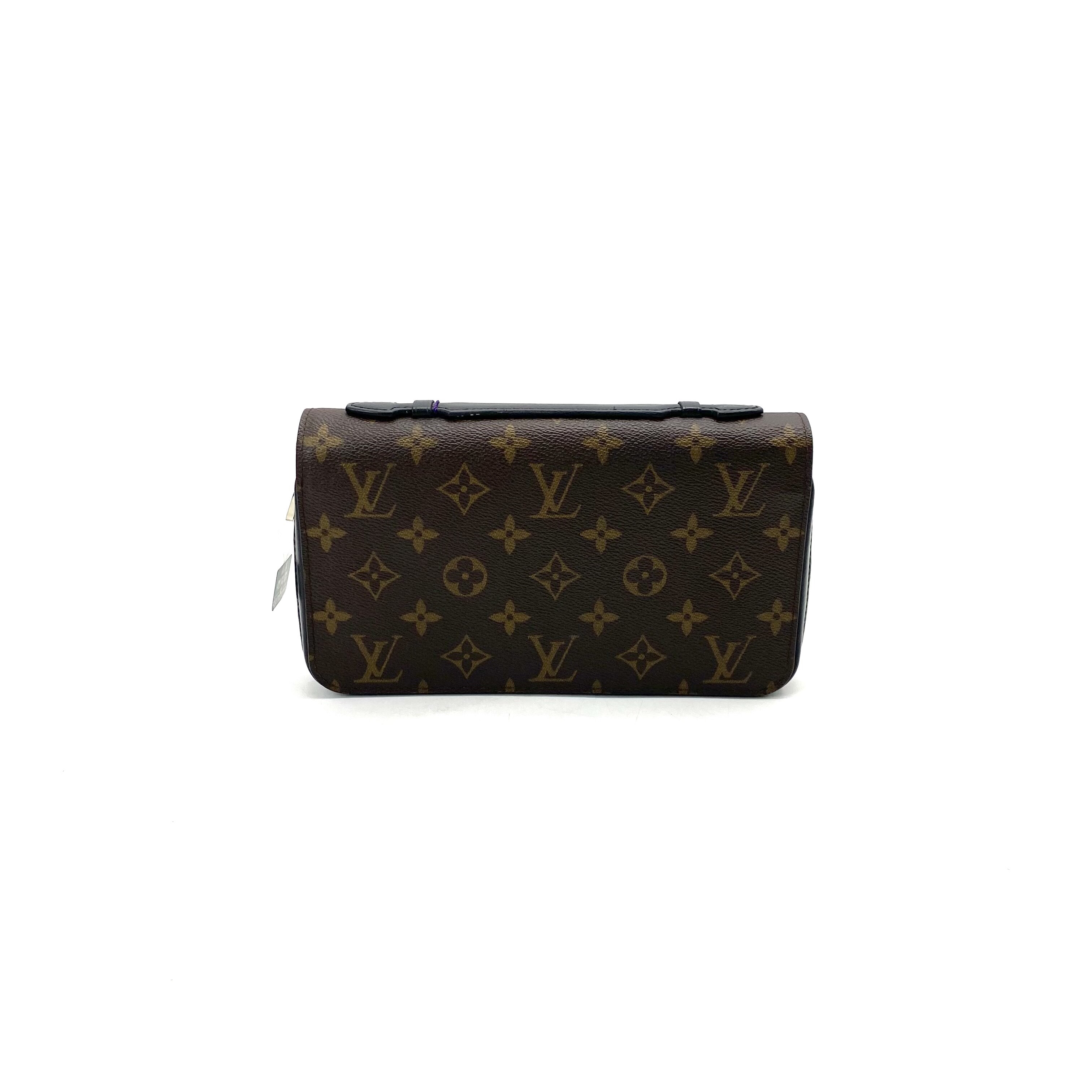 99新 LouisVuitton/路易威登 棕老花zippy xl手拿包 尺寸22/13 