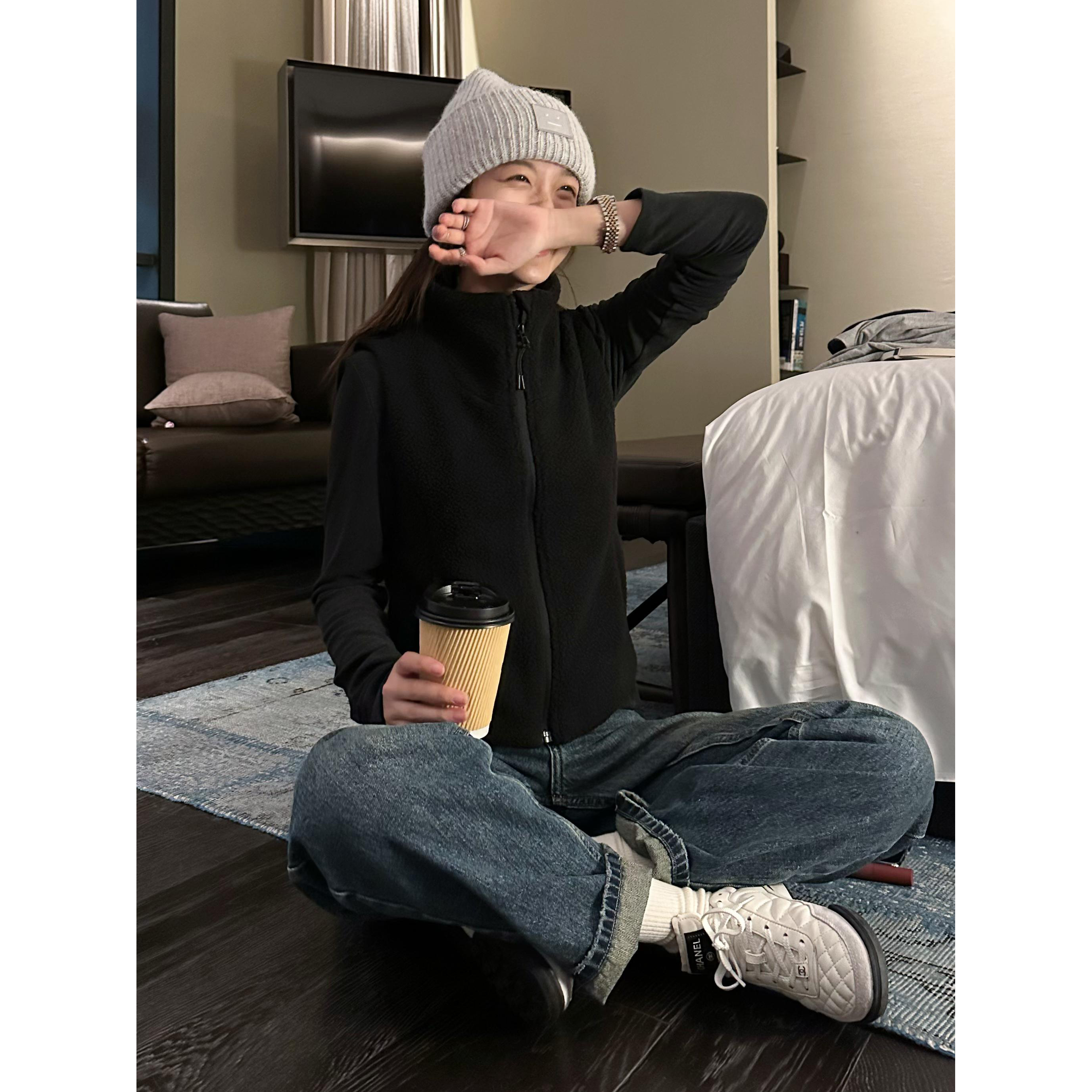 Multi Math骑士甲/秋冬百搭保暖厚摇粒绒抓绒布质感半高领马甲