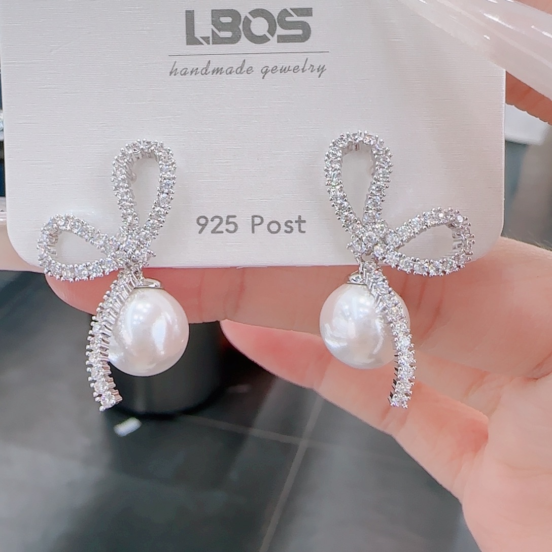 铜合金锆石925银耳环