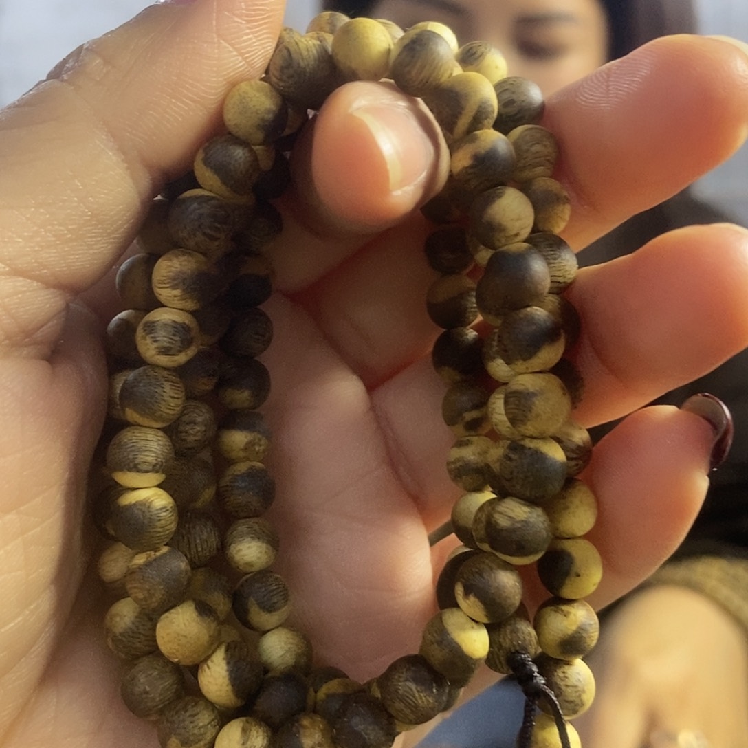 沉香手串棋楠香尖圆珠长串0.6/11克+多样性发一