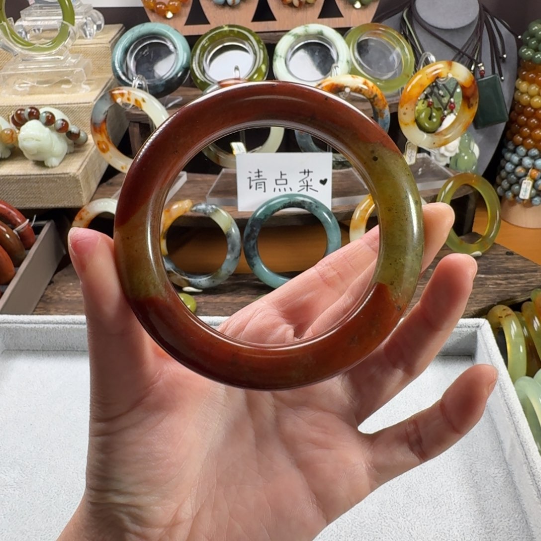 我***蛇纹石玉合金手镯