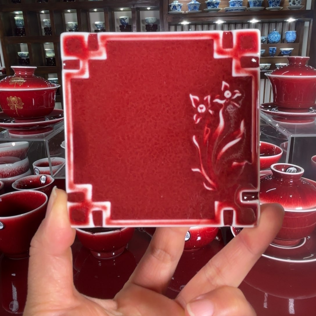 景德镇精品郎红杯垫