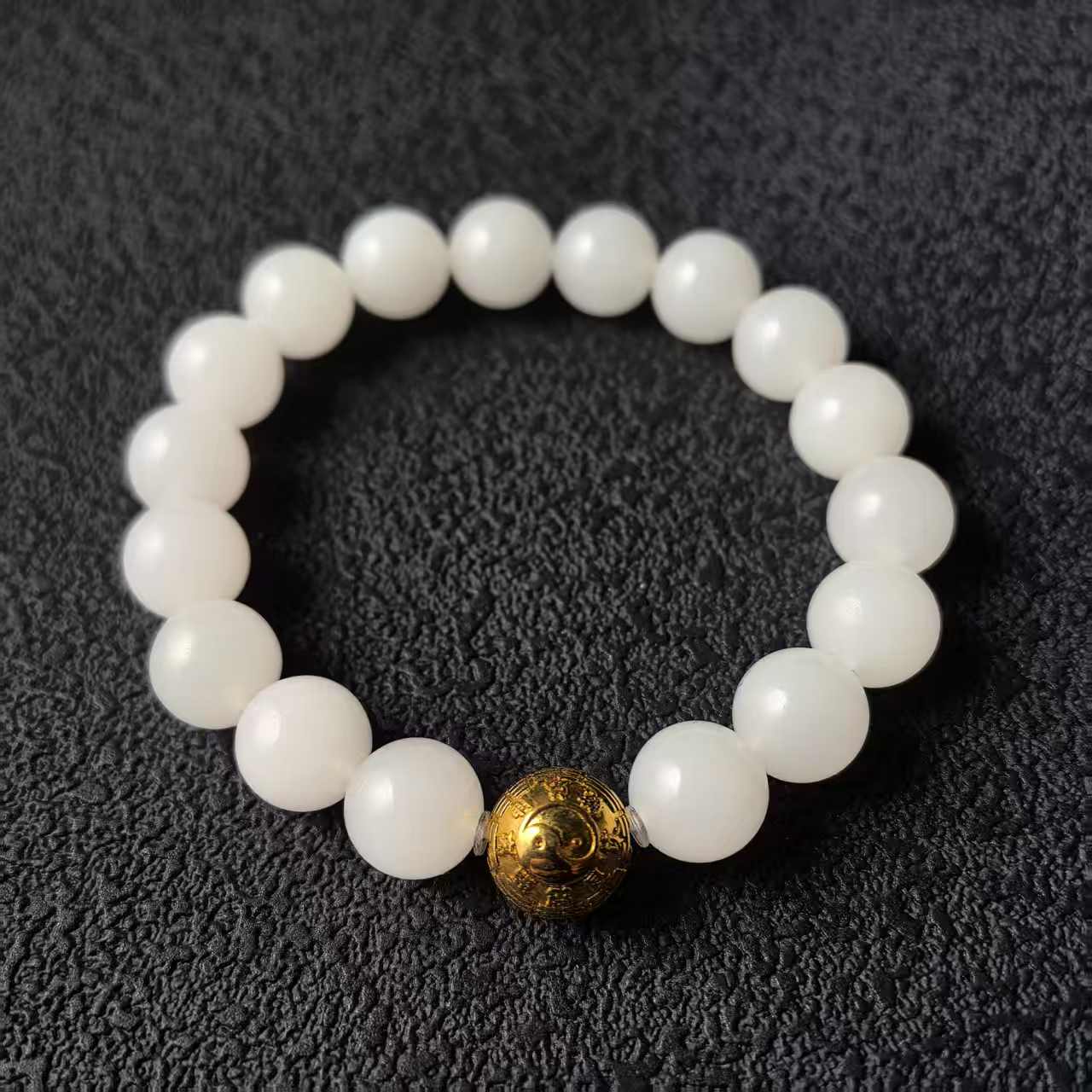 反弹-【锦礼】和田玉18k金八卦珠手串