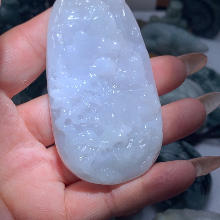 翡翠未镶嵌颈饰保真天然A货翡翠