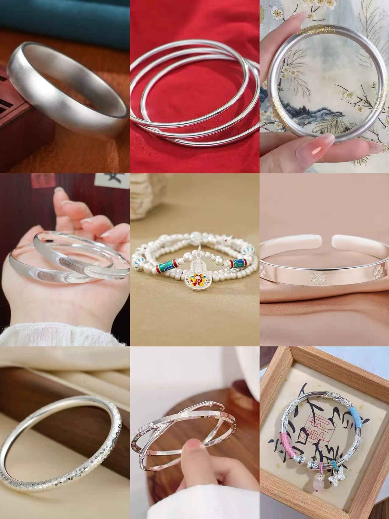 足银手镯 仙女单159全场任选2个足银手镯手链 先下单先排单先选款