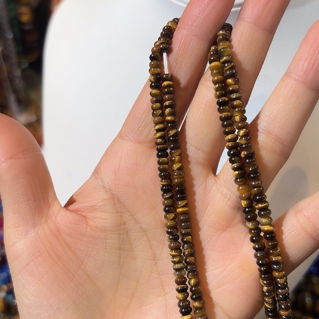 玛瑙/玉髓未镶嵌珠宝半成品虎眼算盘2-4一条