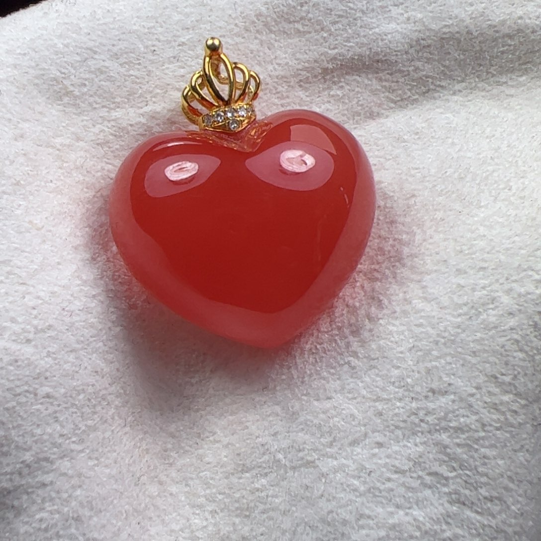 南红玛瑙吊坠18K金镶嵌