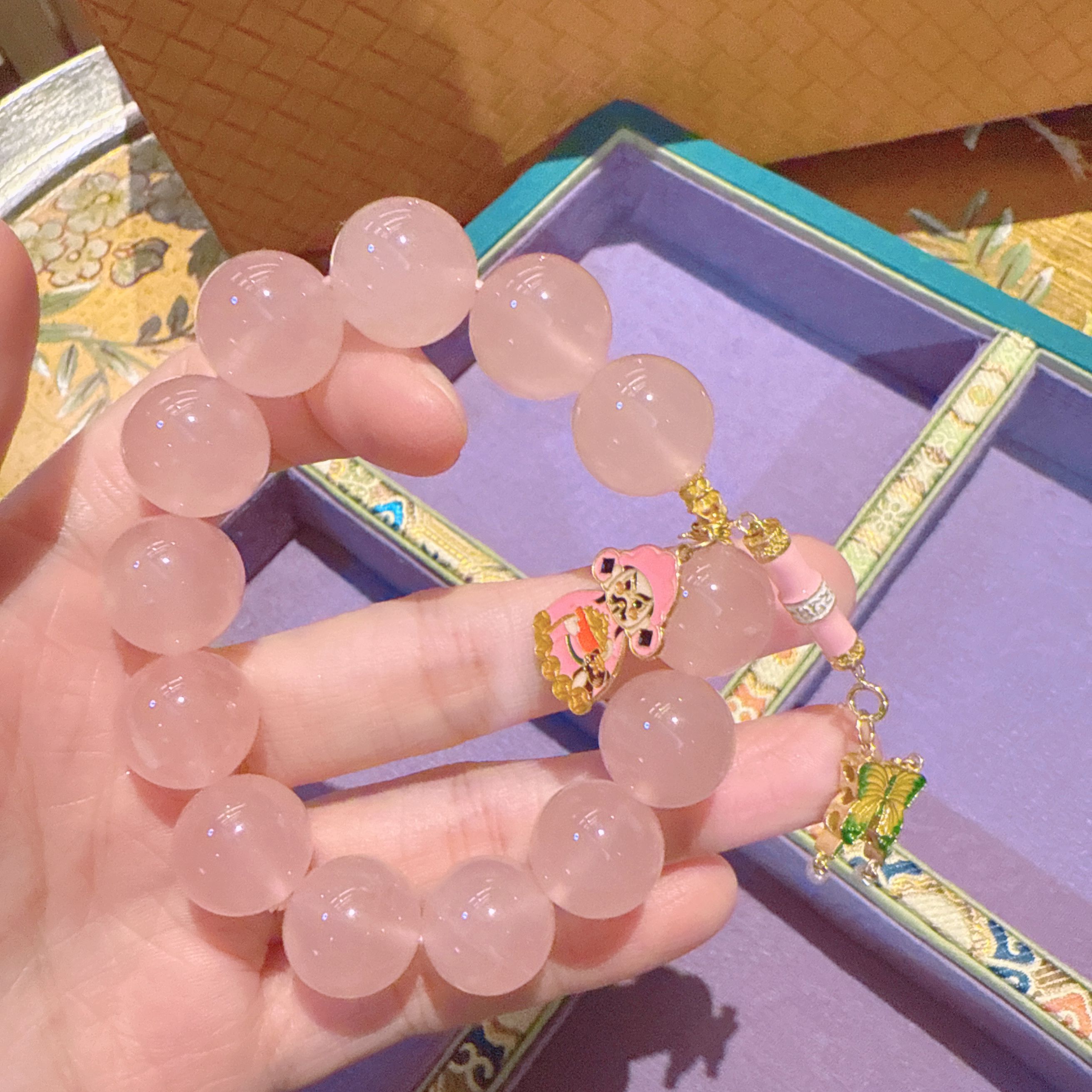 D18未镶嵌粉水晶手串25216