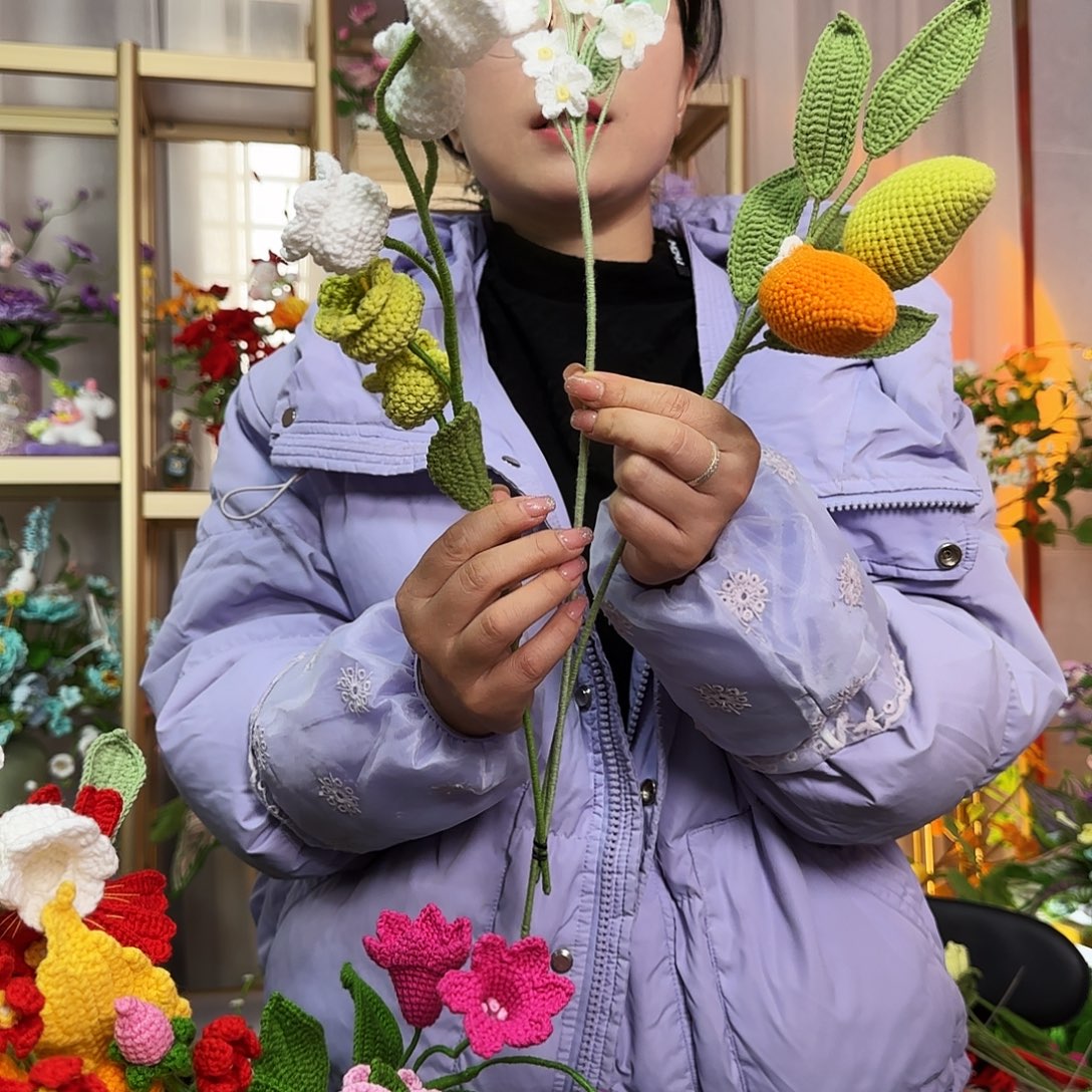 纯手工钩织钩织花束