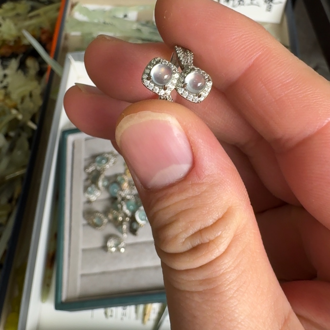 岫玉戒指银S925镶嵌明君玉簪就是好看