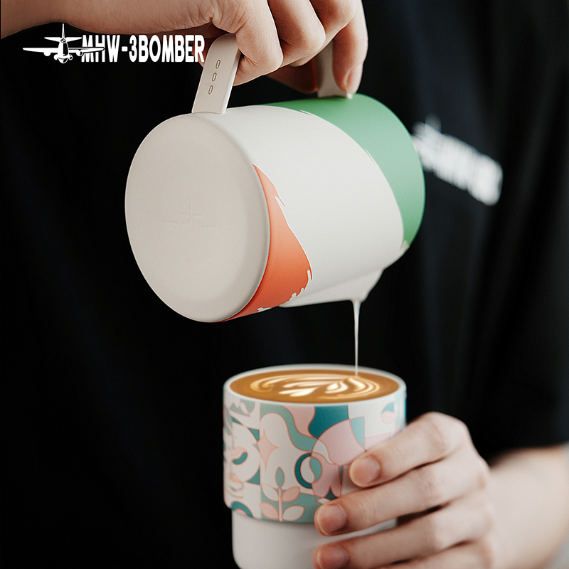MHW-3BOMBER/轰炸机拉花缸 鳄鱼缸嘴不锈钢奶泡杯 压纹尖嘴拉花杯