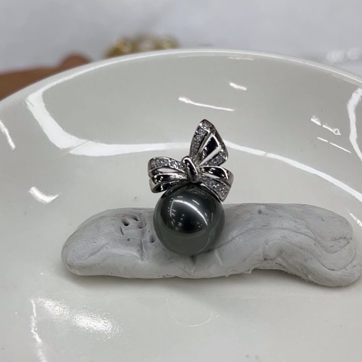 银S925镶嵌吊坠(不含链)海水珍珠11-12mm