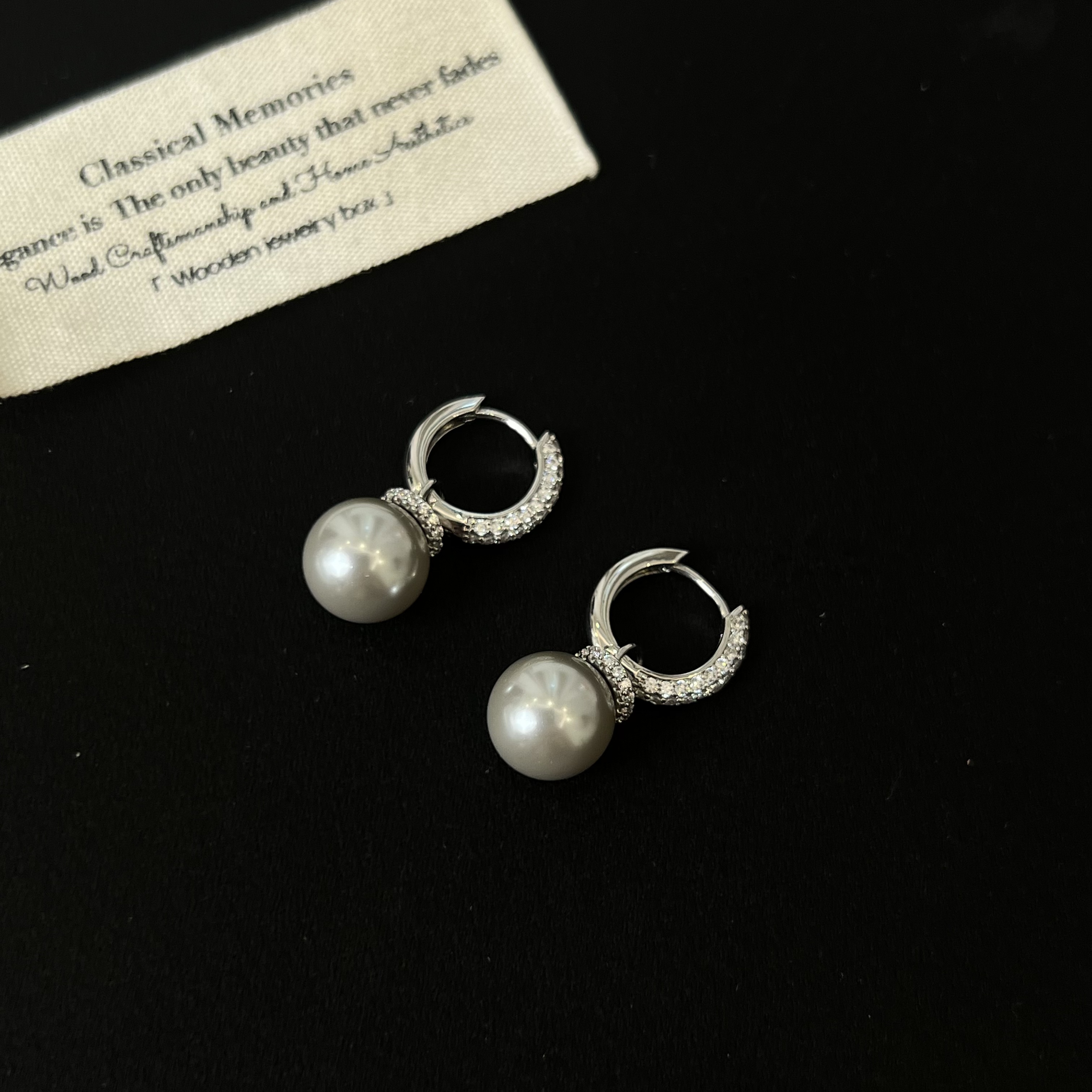 铜合金耳饰 时尚复古灰珠耳环2604