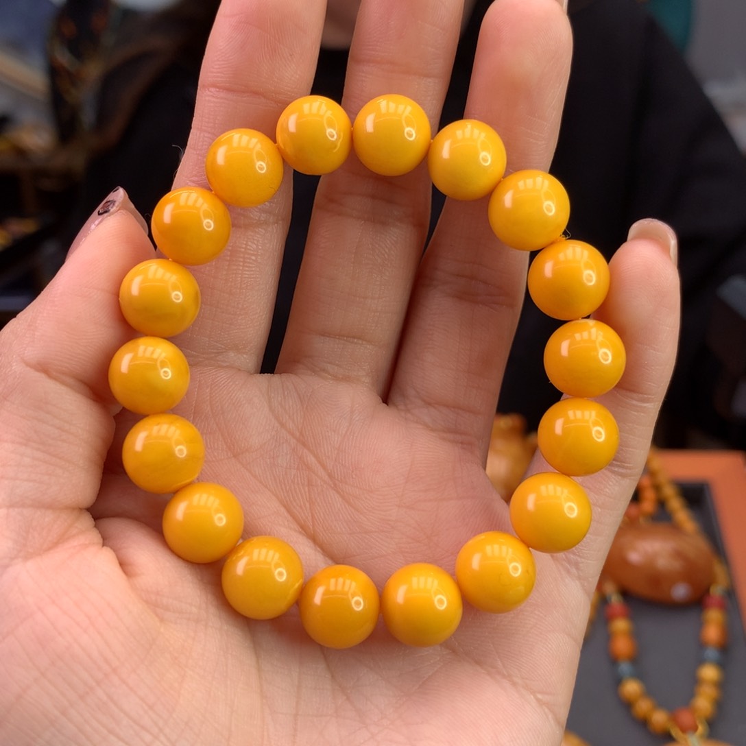 蜜蜡手串未镶嵌天然