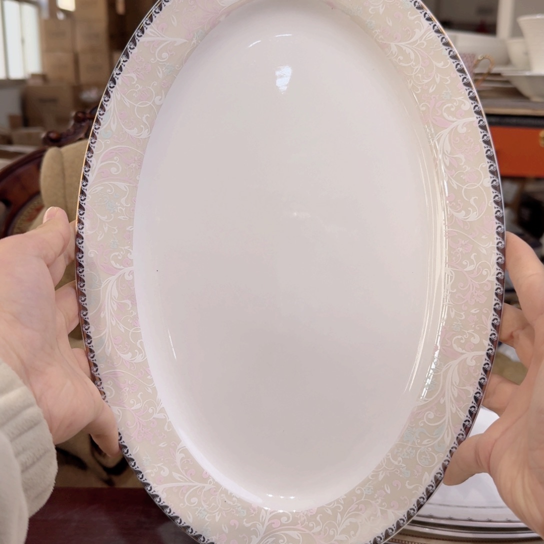 骨瓷14英寸鱼盘35*24cm一个