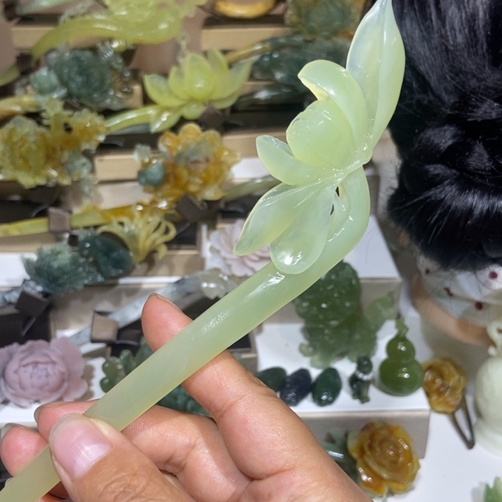 未镶嵌蛇纹石玉发饰
