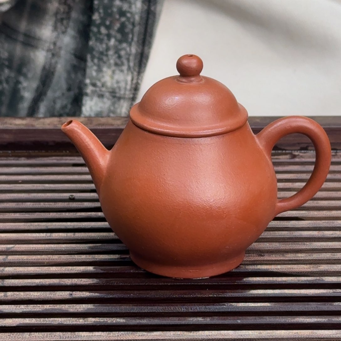 紫砂茶壶中****#潘壶朱泥老