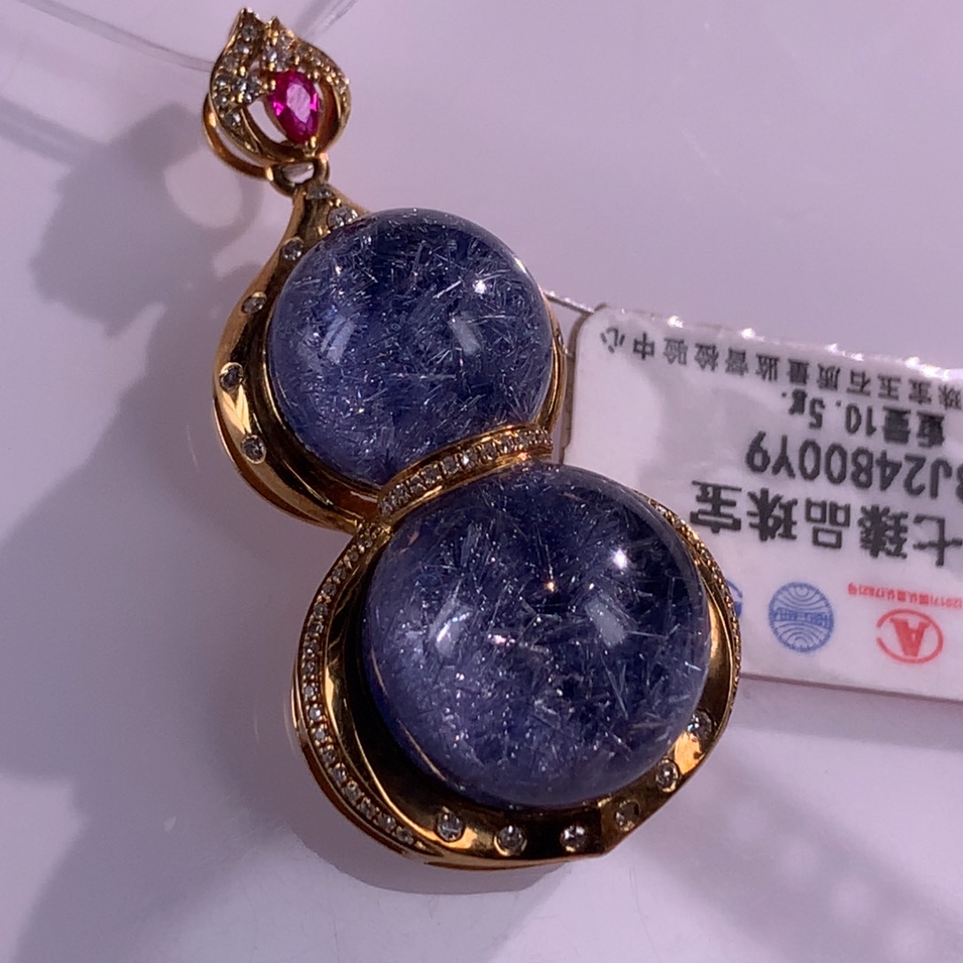 颈饰未镶嵌水晶蓝针花吊坠