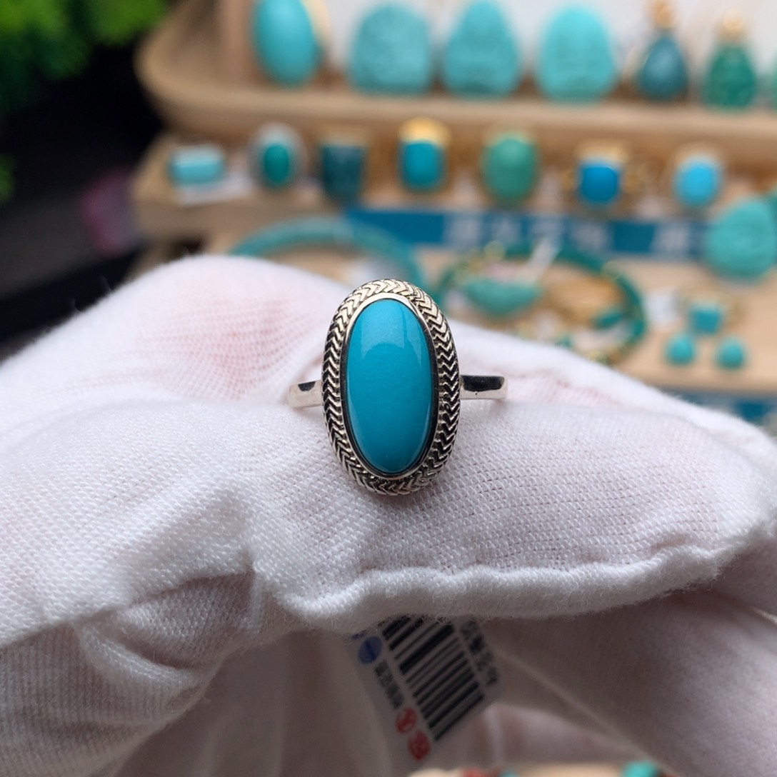 绿松石珠宝奇石银S925镶嵌