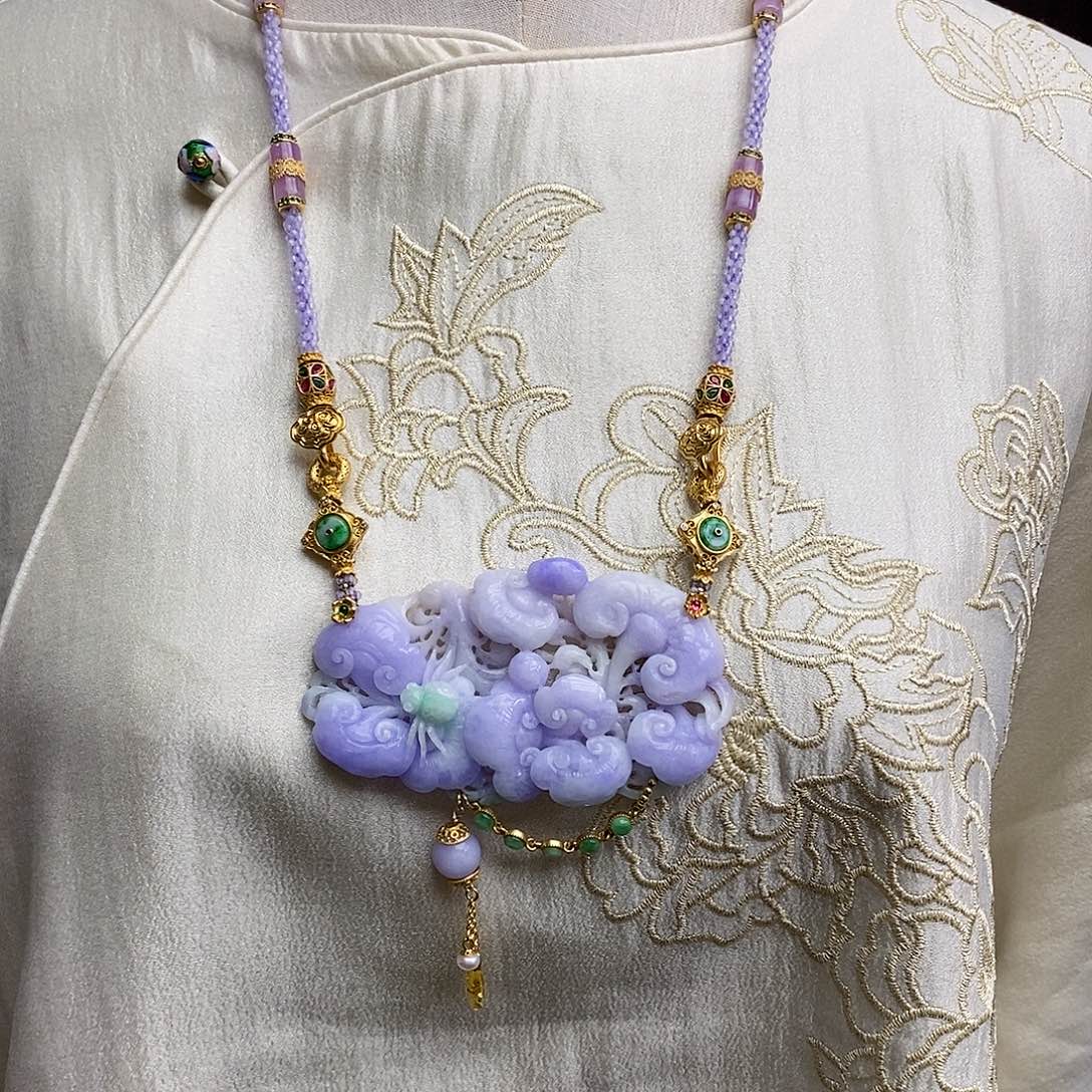 翡翠颈饰未镶嵌悦*儿天然