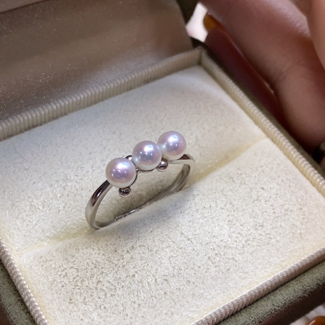 淡水珍珠戒指银S925镶嵌