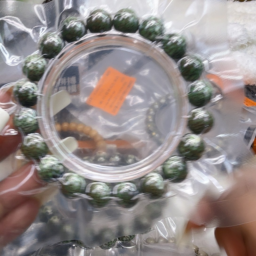 星月菩提手串93高端卡姿兰大眼睛绿包白星月菩提12圆单圈