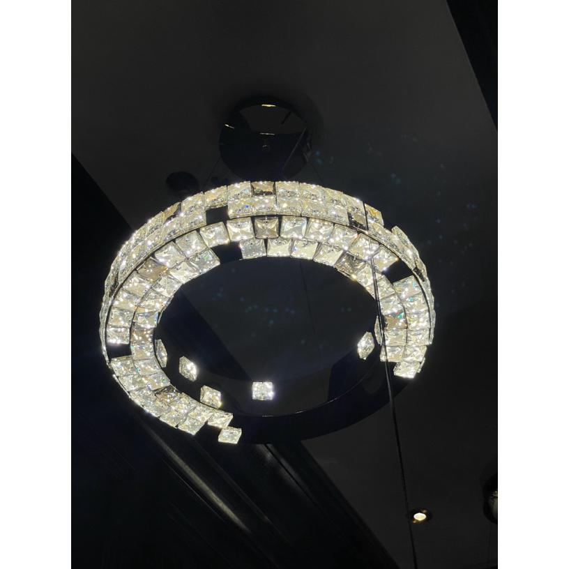 【鼎鑫灯饰】水晶镀铬轻奢时尚吊灯，直径50cm，适合卧室区域