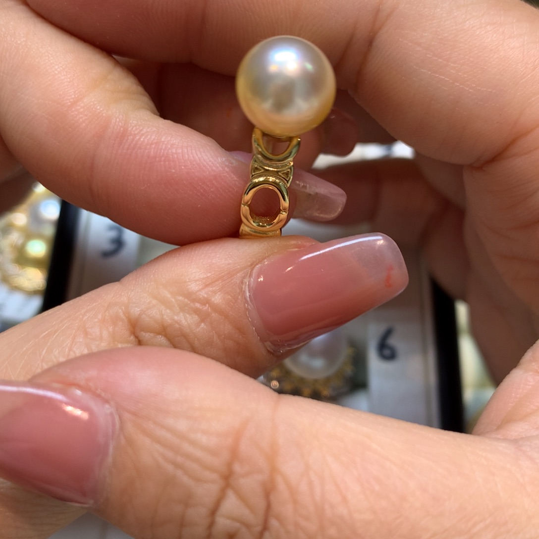 海水珍珠戒指银S925镶嵌