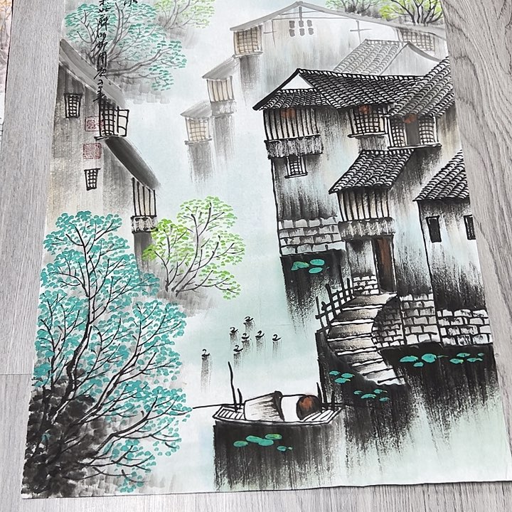 国画手绘国画恭喜财产