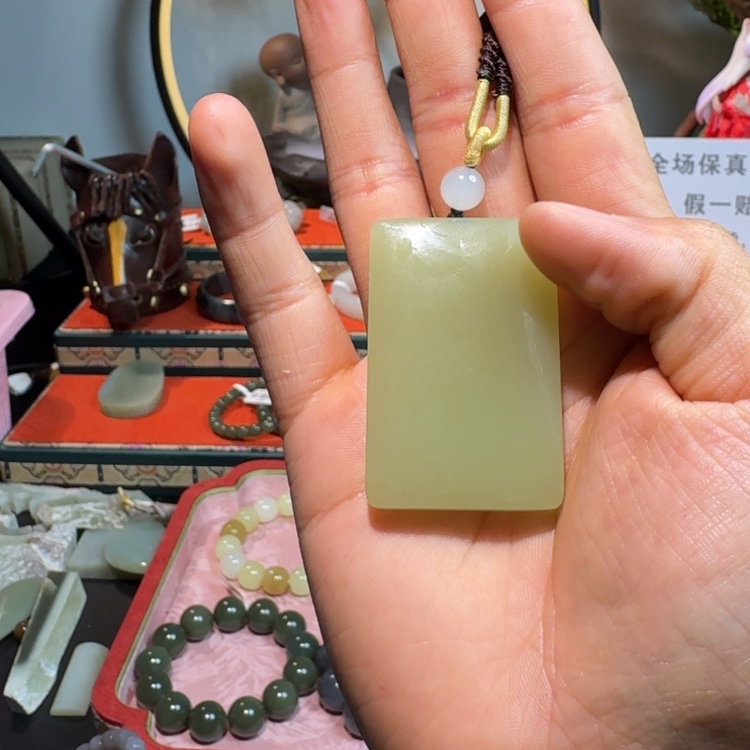 和田玉手串未镶嵌丶*和田玉黄口无事牌