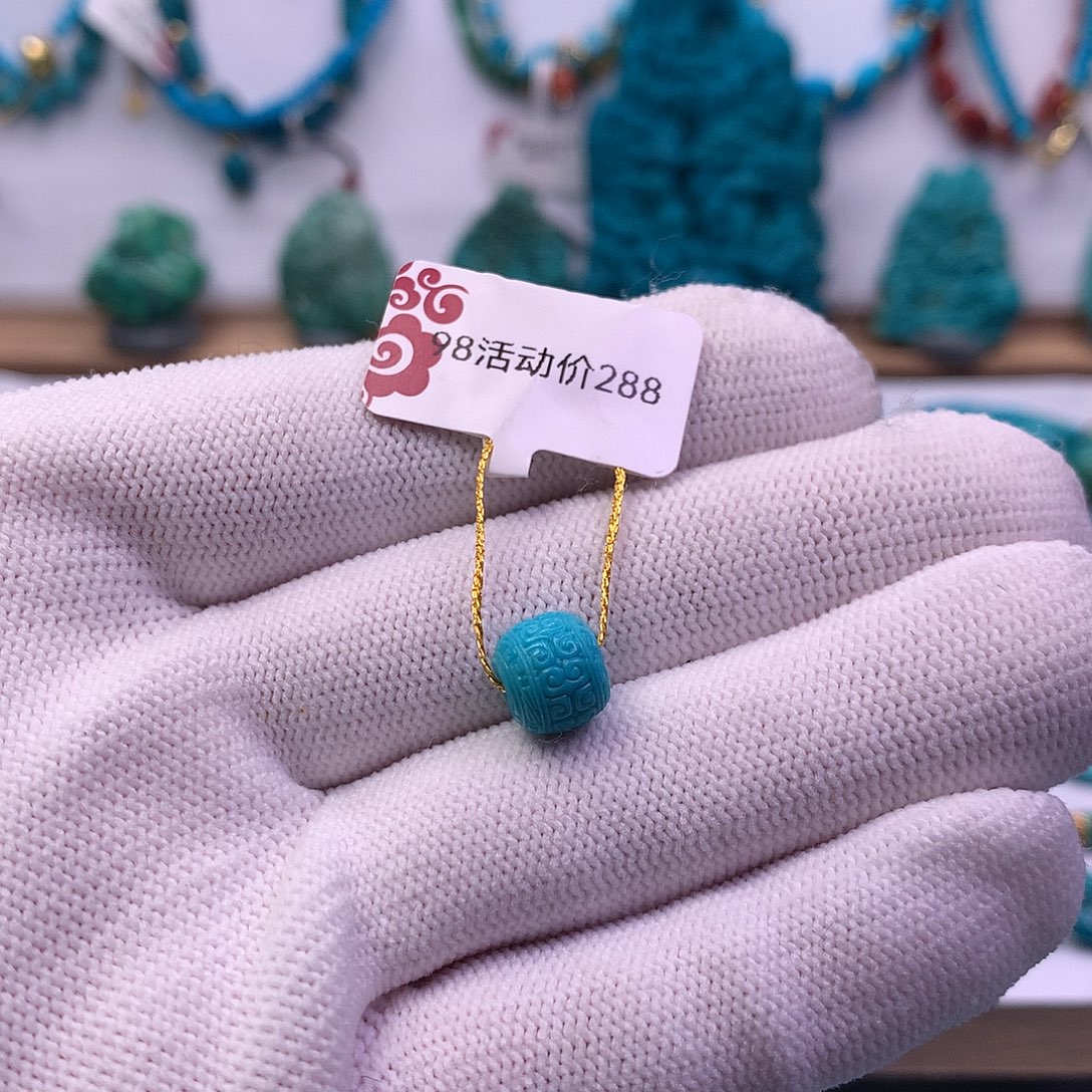 绿松石未镶嵌回纹8mm