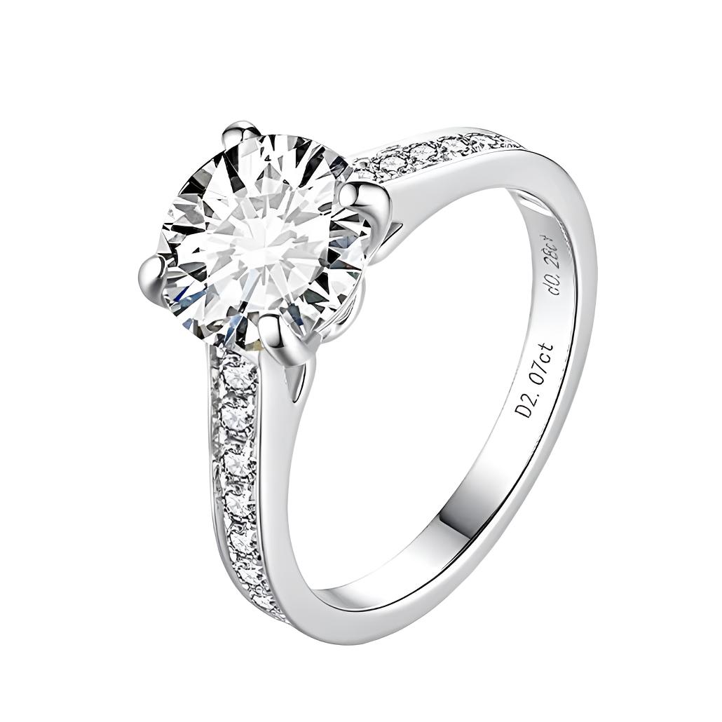 实验室培育钻石PT950铂金 豪镶1895钻戒精致 大气威严