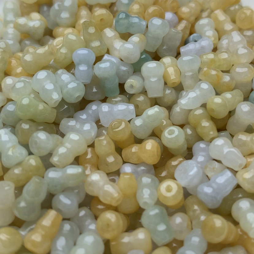 【闪购商品】翡翠手链未镶嵌卡5x7.4多宝葫芦50颗