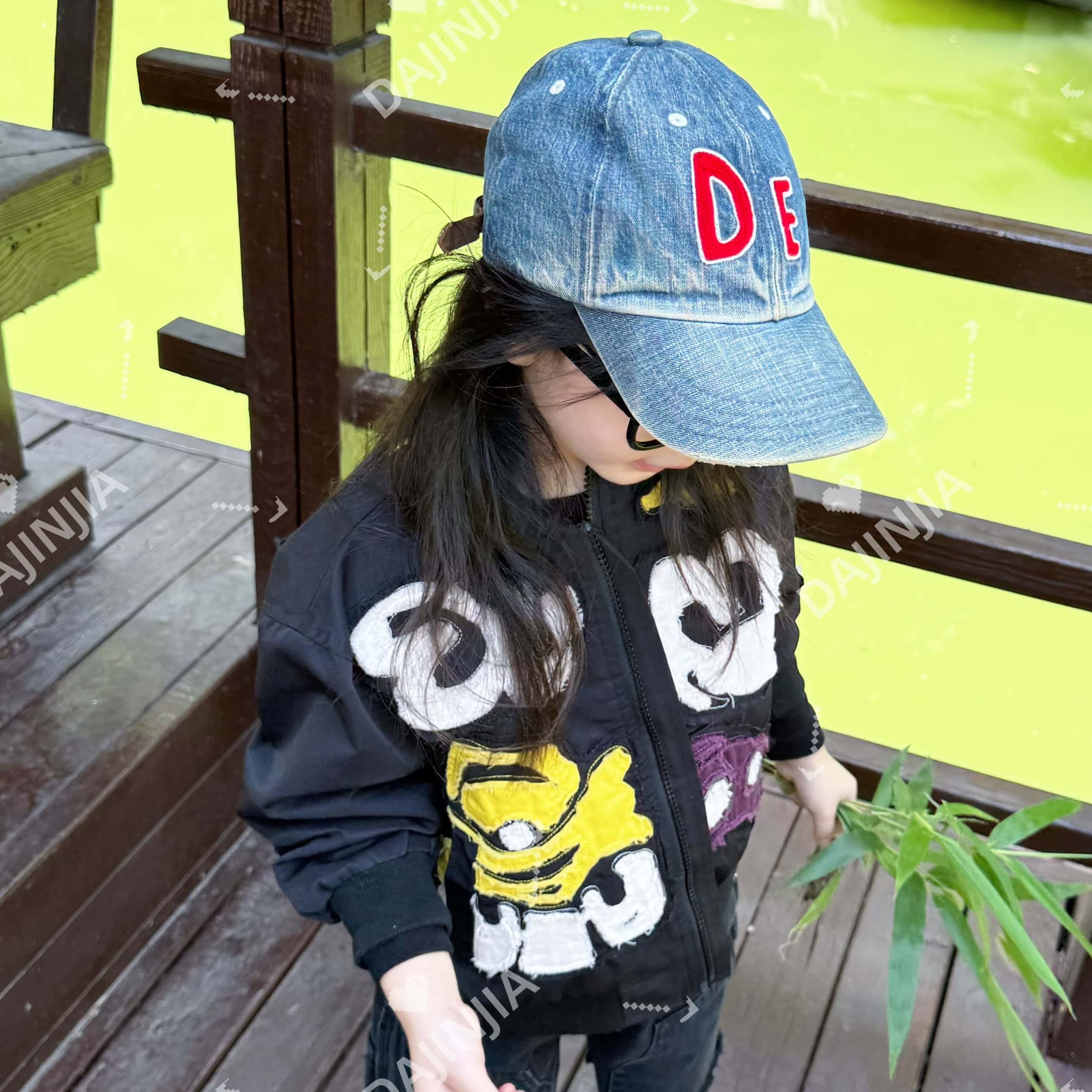 【清仓专用36】美式潮牌卡通刺绣潮酷痞帅高街棒球夹克童装外套