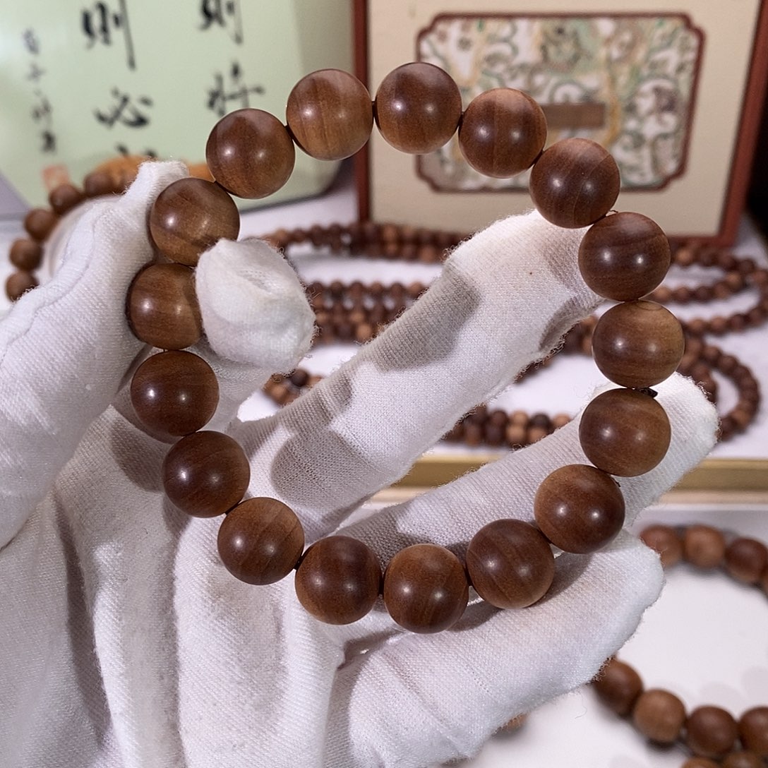 K***星檀香木手串/手链横纹黑肉12沉水树心